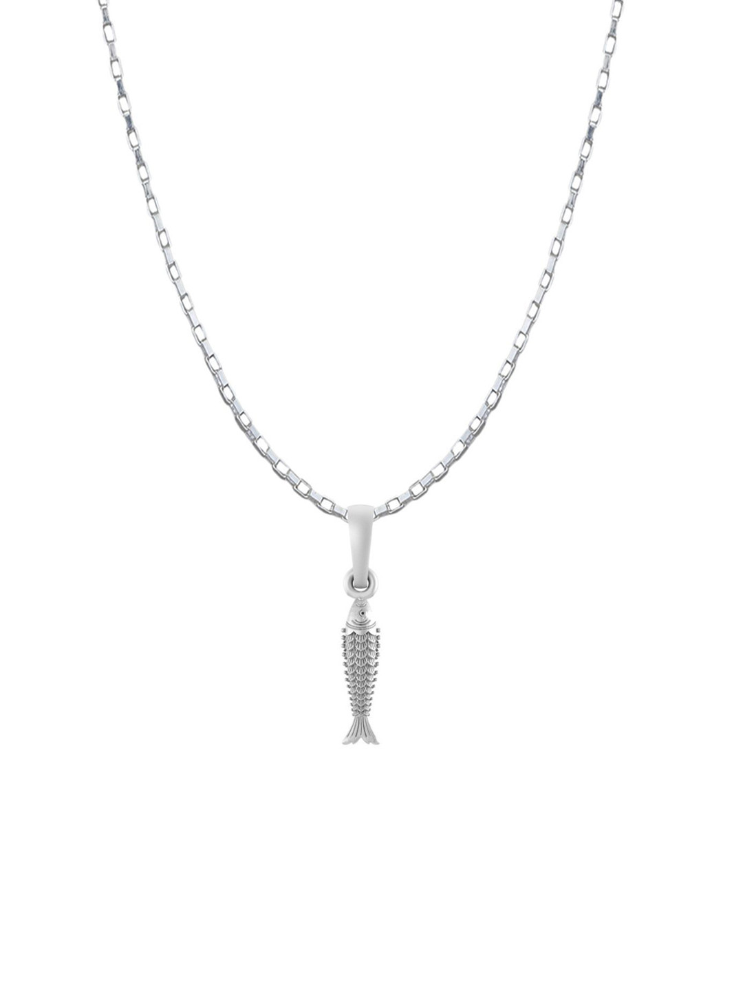 Metronaut Men 92.5 Sterling Silver Fish Pendant With Chain