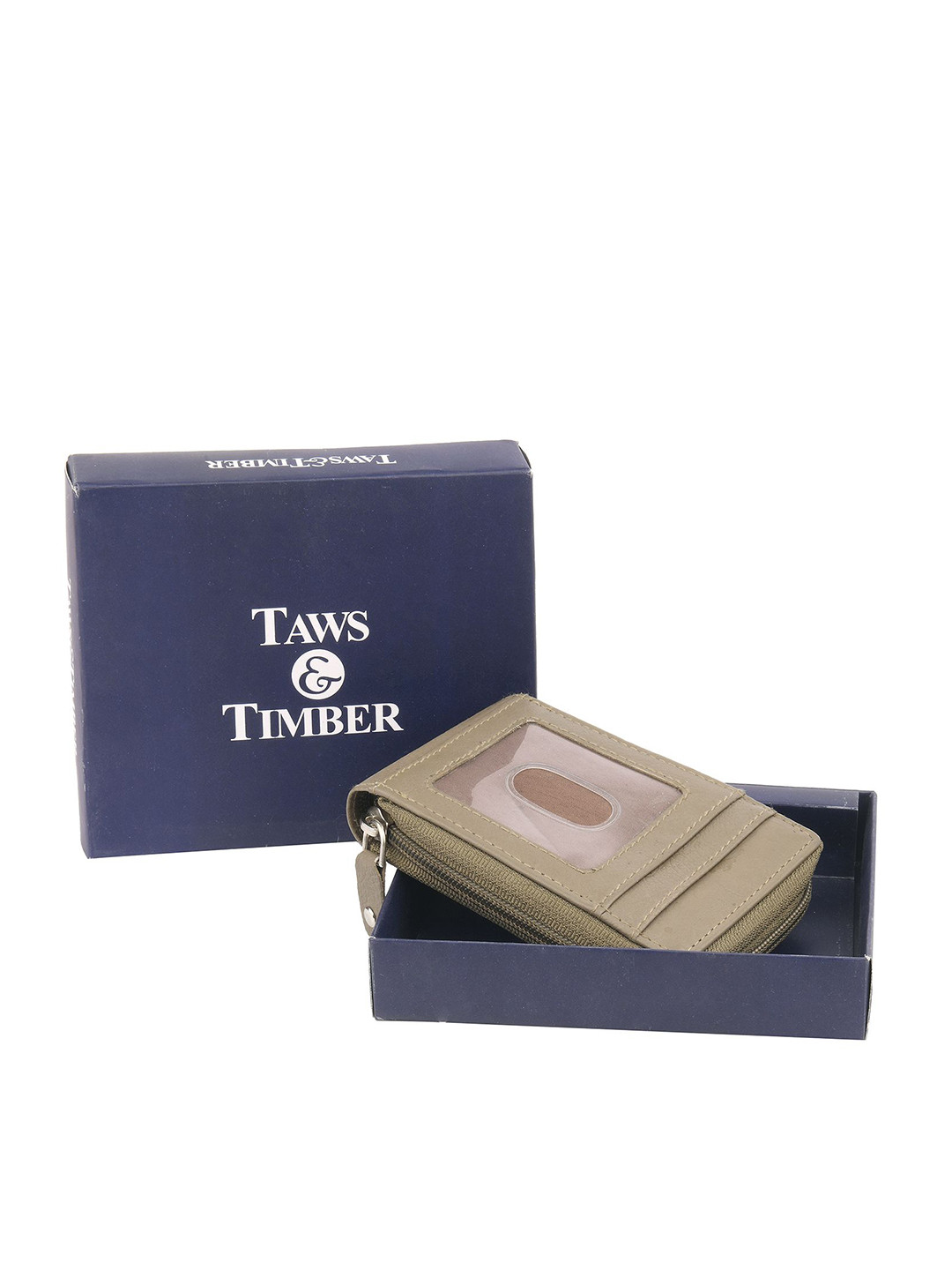 TAWS&TIMBER Men Leather Zip Coin Pocket Zip Around Wallet