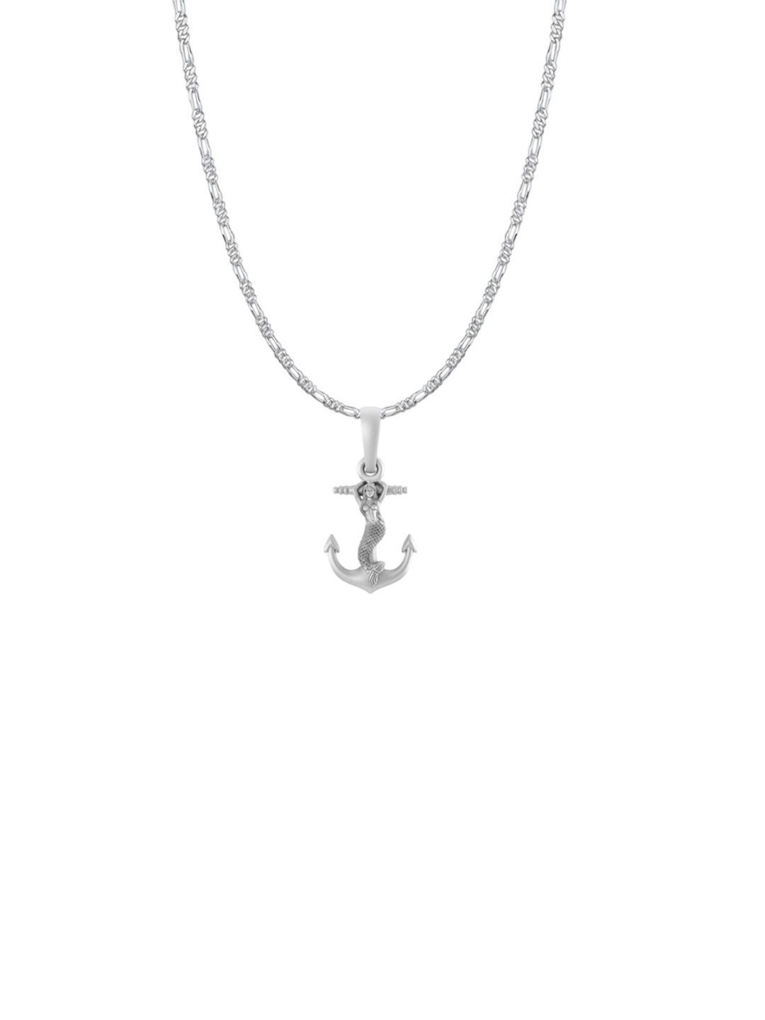 Metronaut Men 925 Sterling Silver Anchor Pendant With Chain
