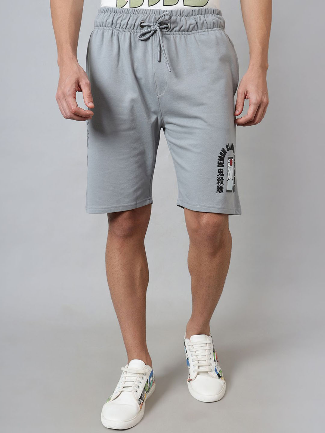Free Authority Demon Slayer Anime Printed Slim Fit Shorts