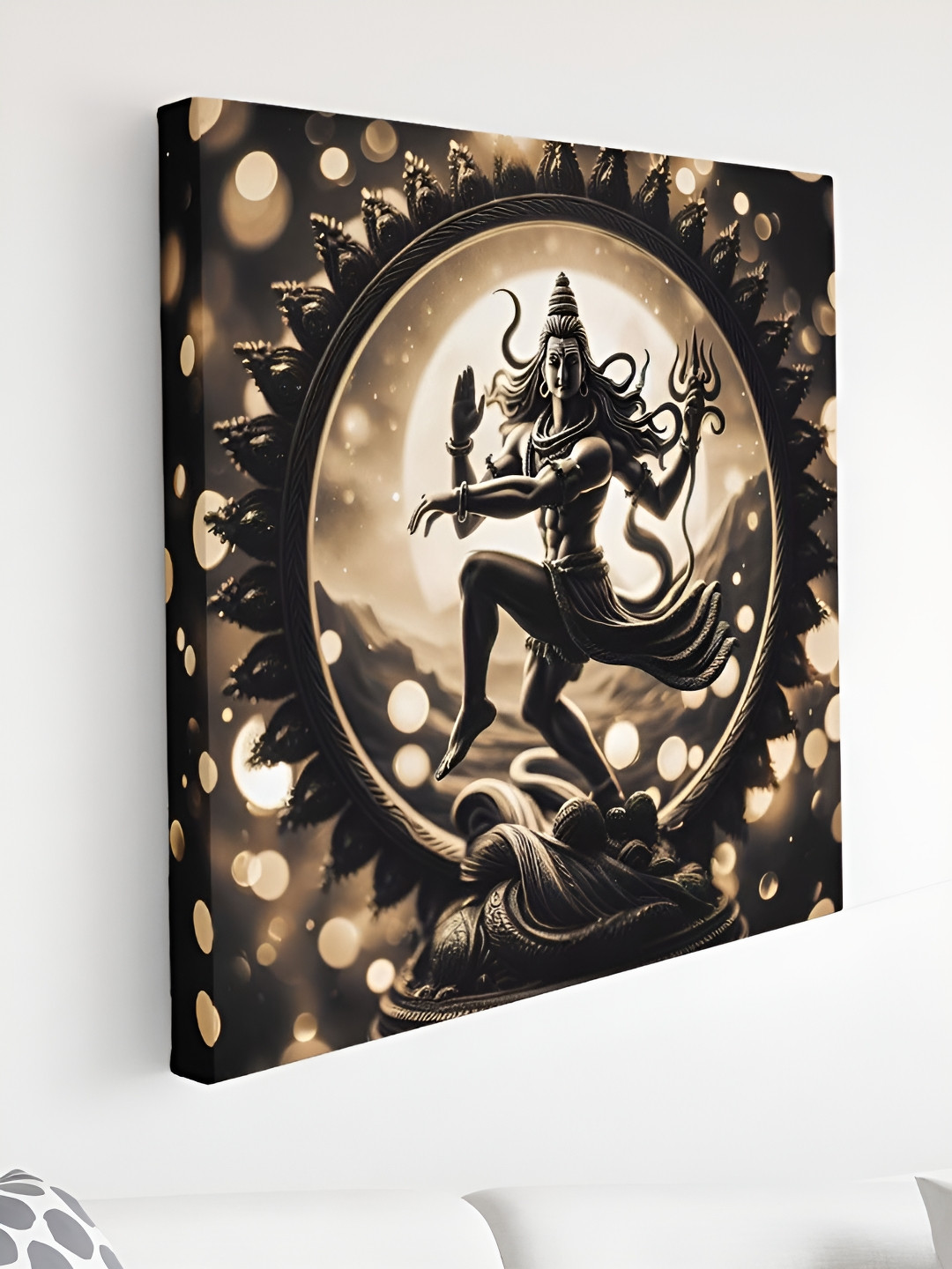 Myntra Elegant Homes Black & White Natraj Religious Canvas Wall Art