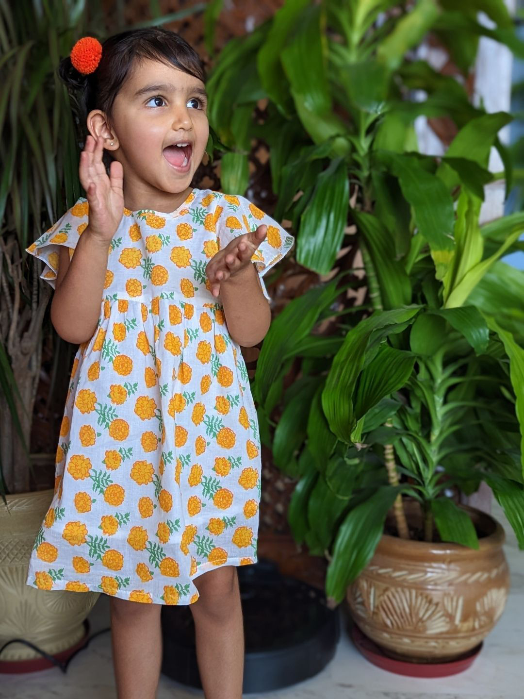 Tura Turi Girls Cotton Floral Printed Fit & Flare Dress