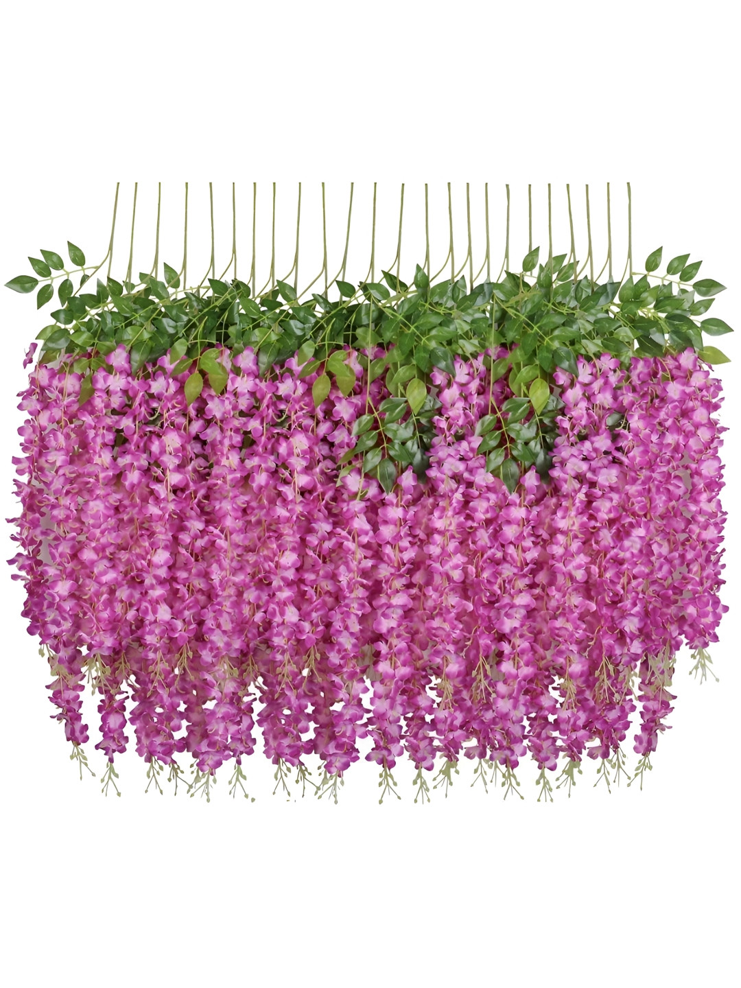 Nutts Fuchsia And Green 6 Pieces Hanging Orchid Artificial Flowers