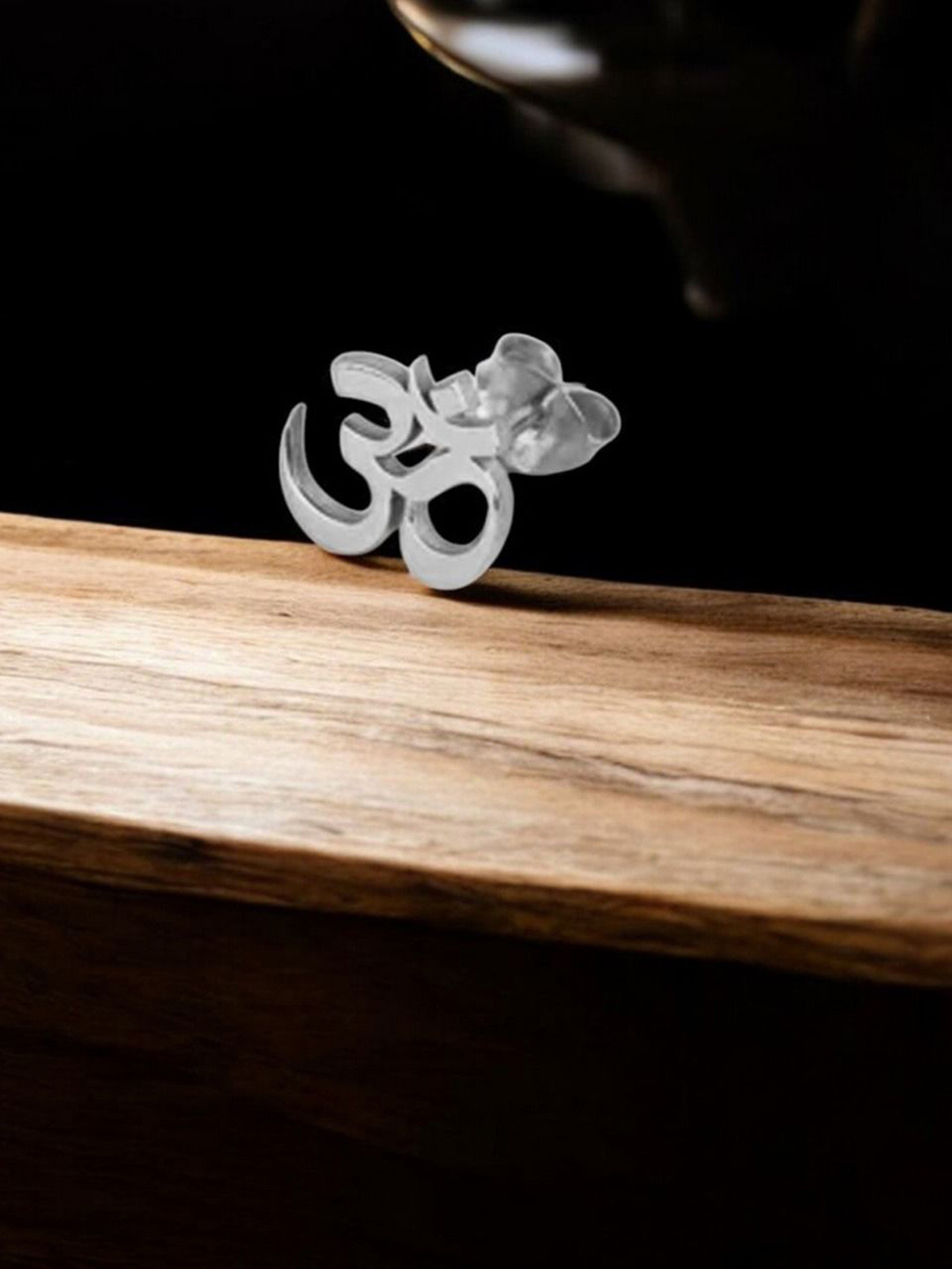 The Roadster Lifestyle Co Tiny Om Metal Studs Earrings