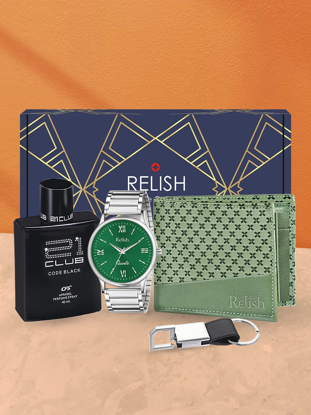 Relish Men Watch and Wallet Accessory Gift Set