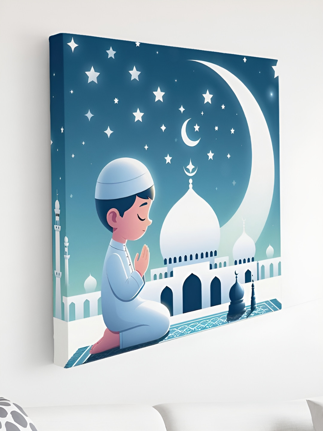 Myntra Elegant Homes Eid Mubarak Canvas Wall Square Paintings Wall Art - 24x24In