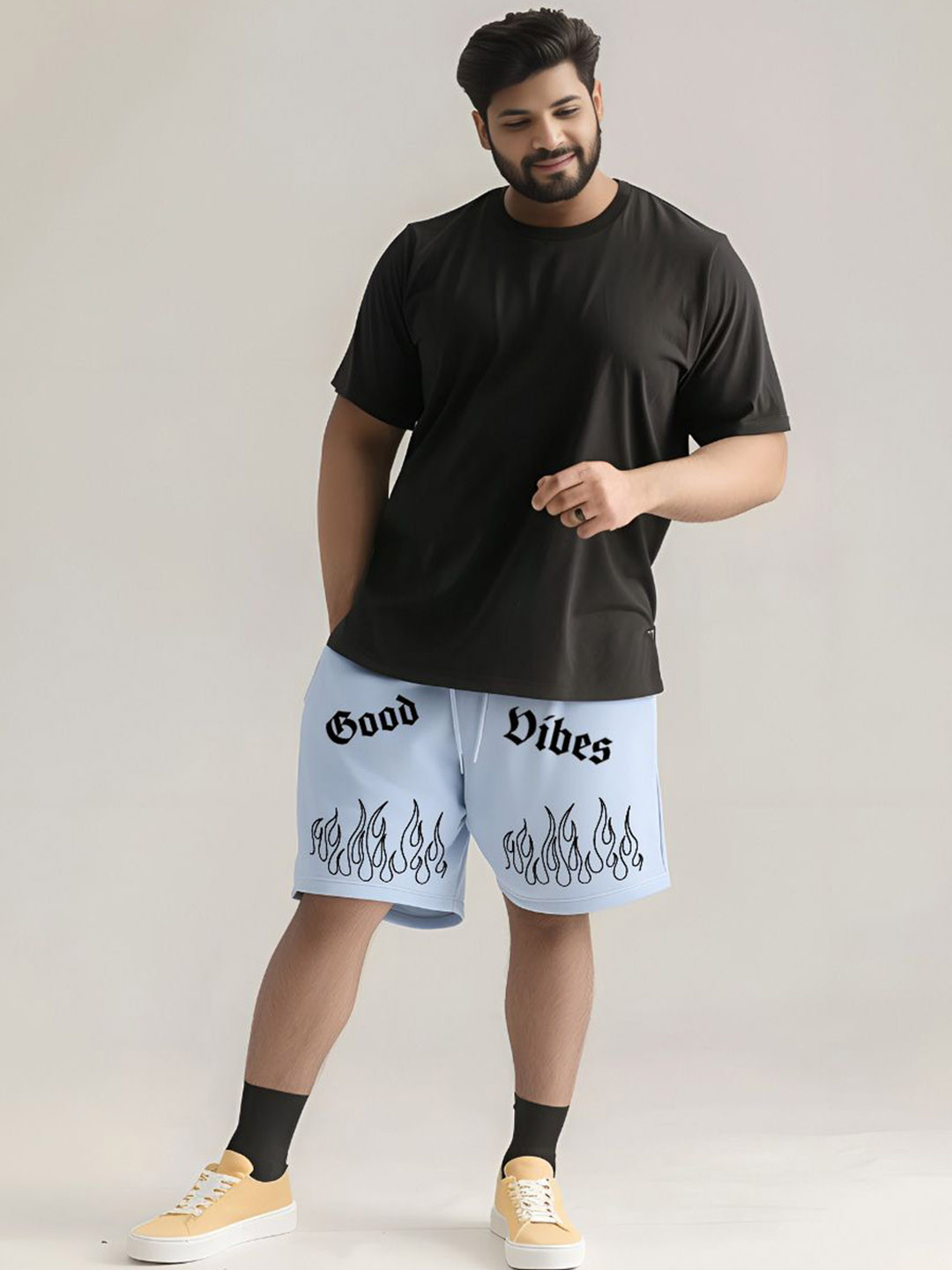 Toodle Plus Men Plus Size Printed Cotton Shorts