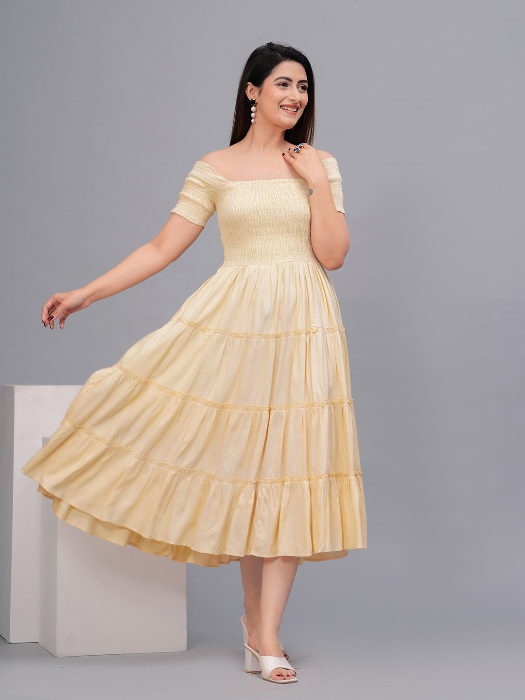 Fmkcreation Women Fit & Flare Maxi Dress