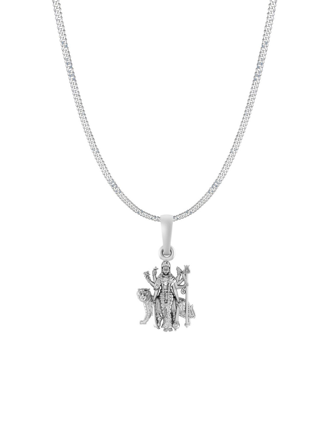 Metronaut Men 925 Sterling Silver Durga Maa Pendant With Chain
