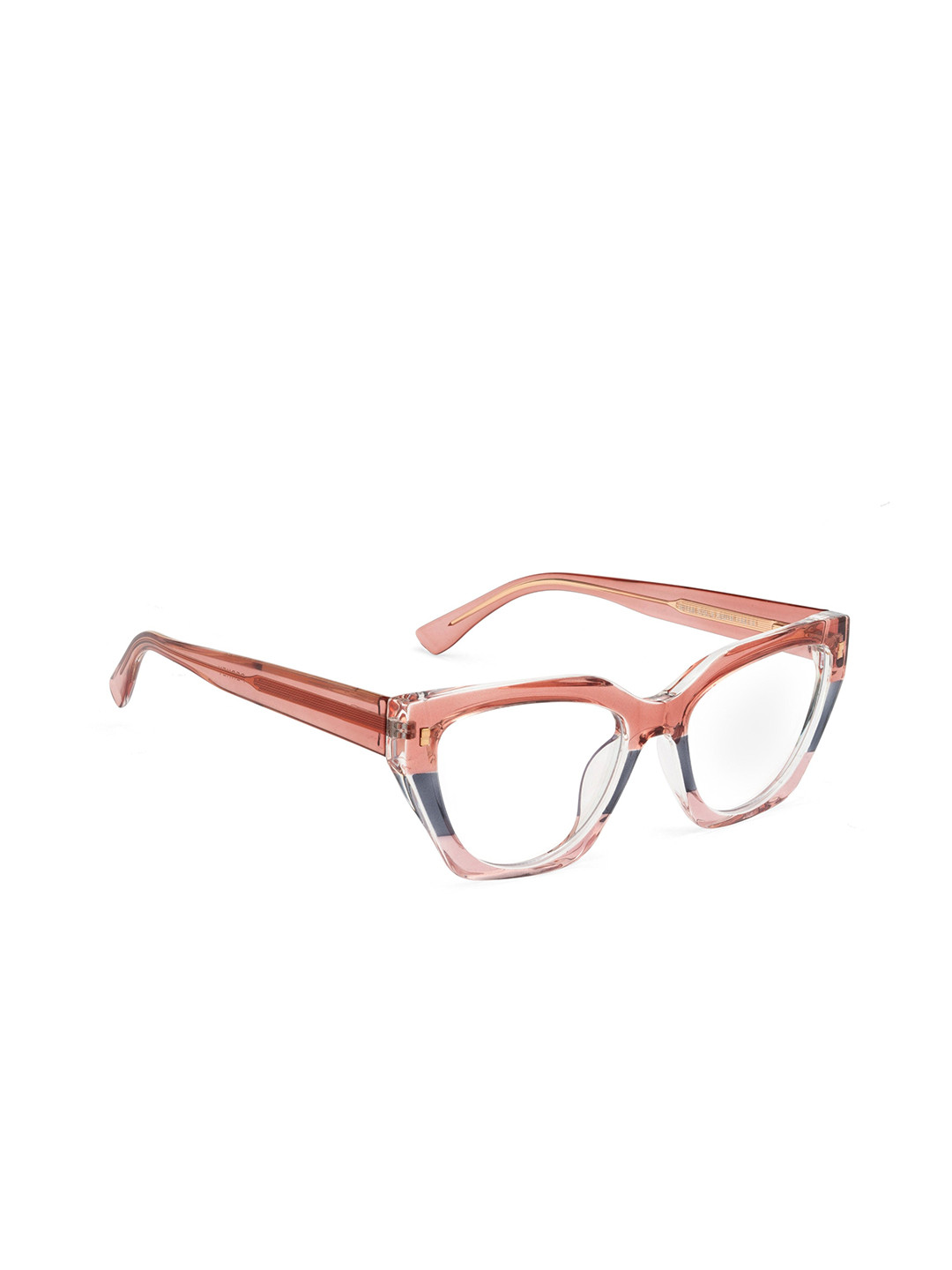 PERKEY Women Full Rim Cat Eye Blue Block Pink Spectacle Frames OPTL0017-C2