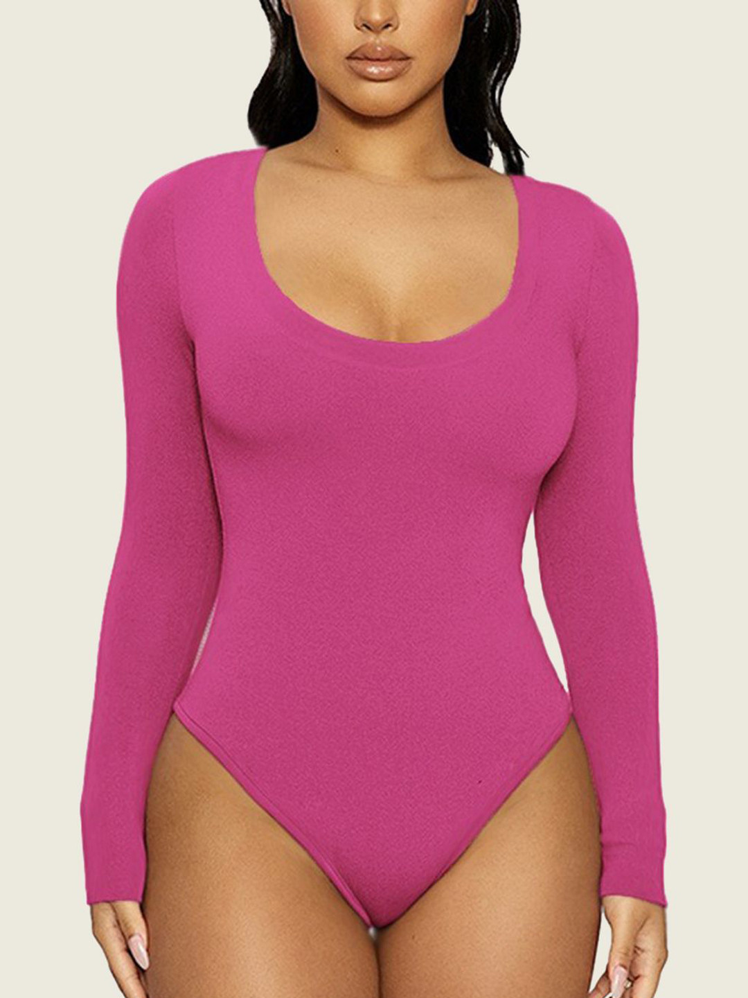 StyleCast Women Scoop Neck Long Sleeves Bodysuit