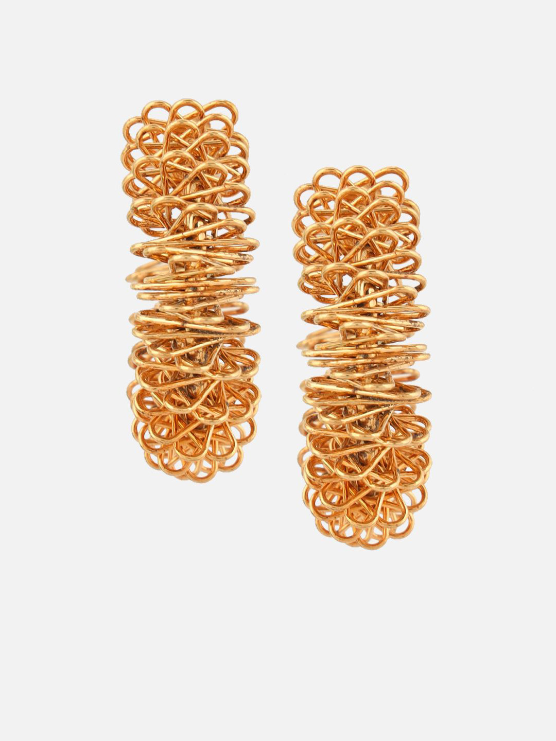 Beatnik Brass-Plated Contemporary Hoop Earrings