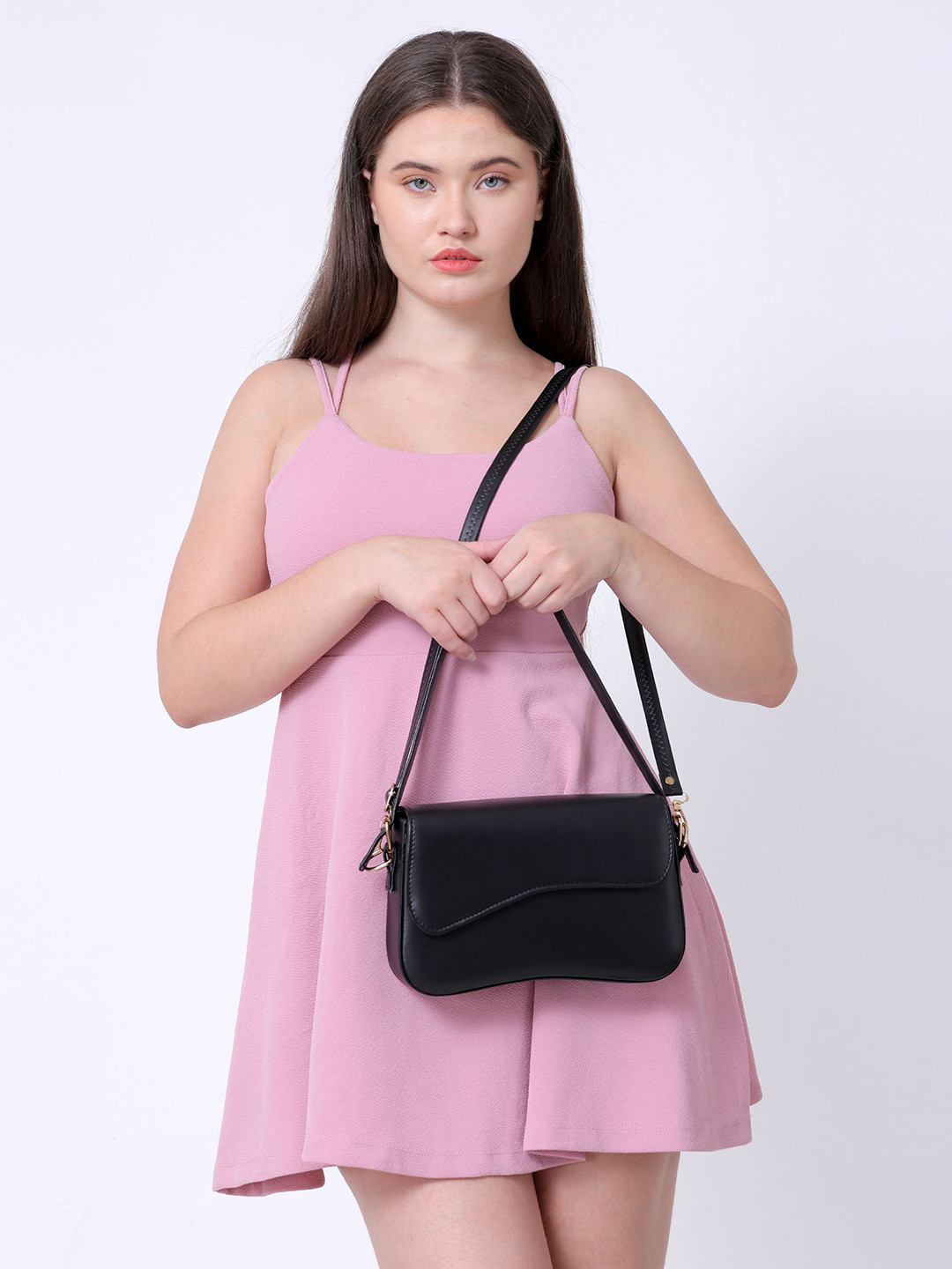 DAISY STAR Women Leather Sling Bag with Quilted