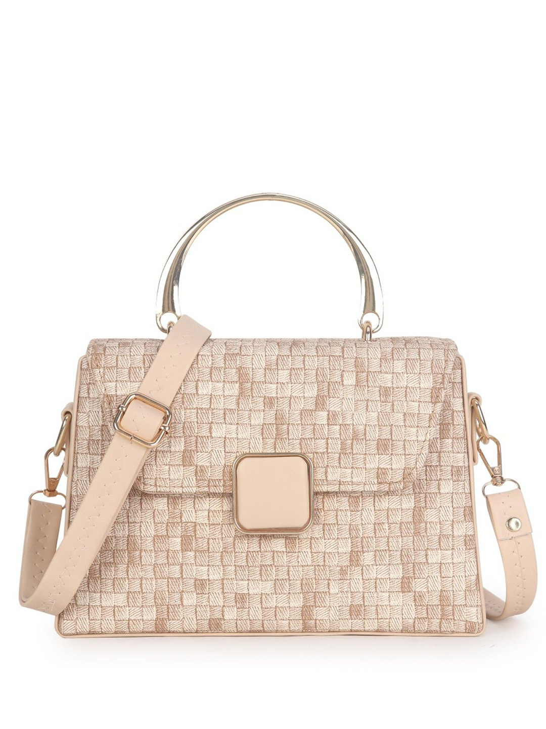 DAISY STAR Women Checked Leather Sling Bag Cut Work