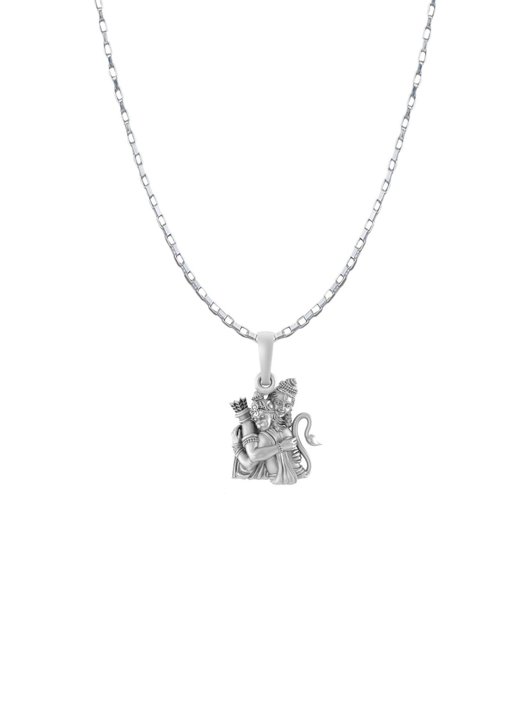 Metronaut 92.5 Sterling Silver Hanuman Pendants With Box Chain