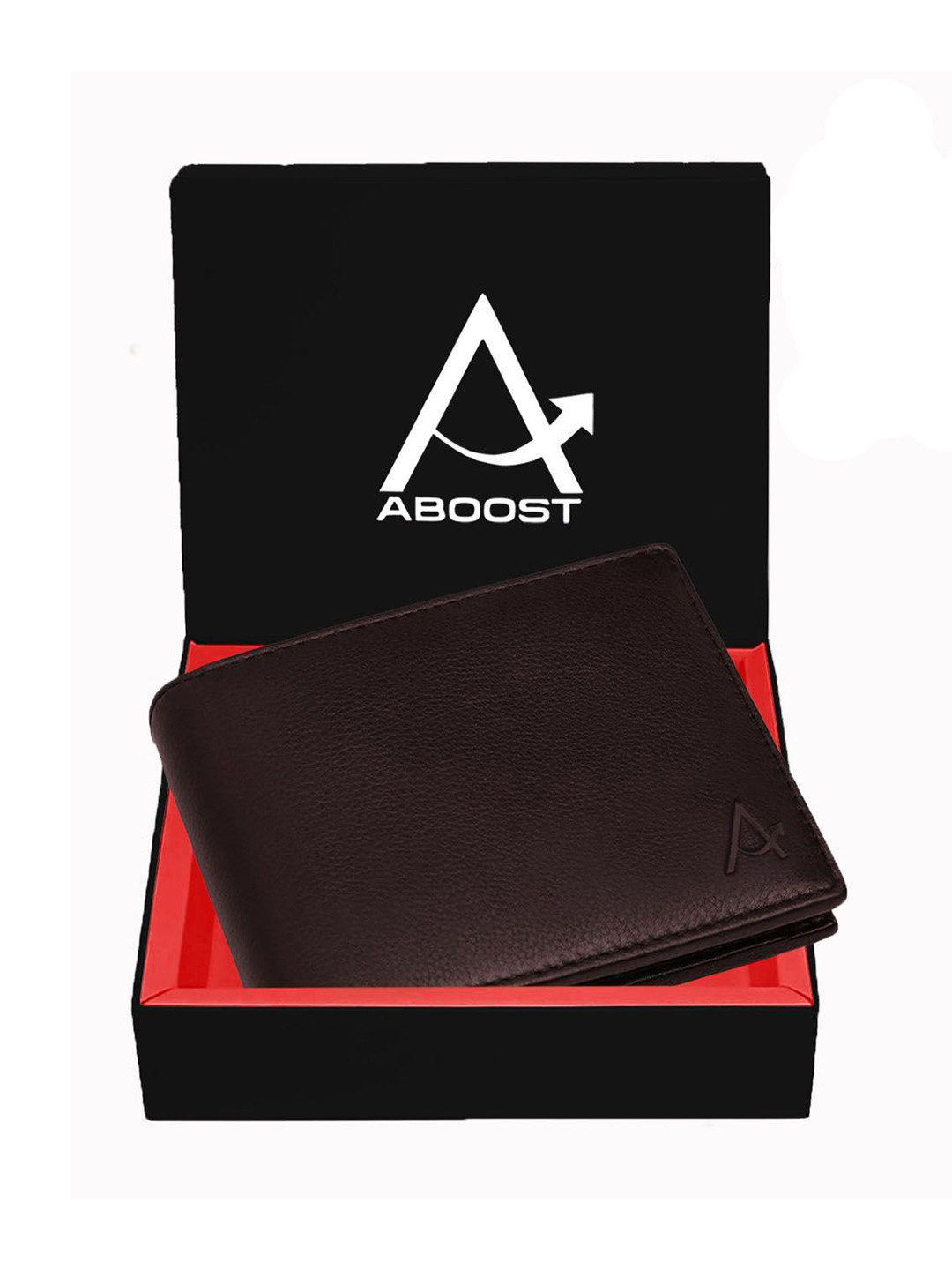 ABOOST Men Leather Flap Coin Pocket Two Fold Wallet