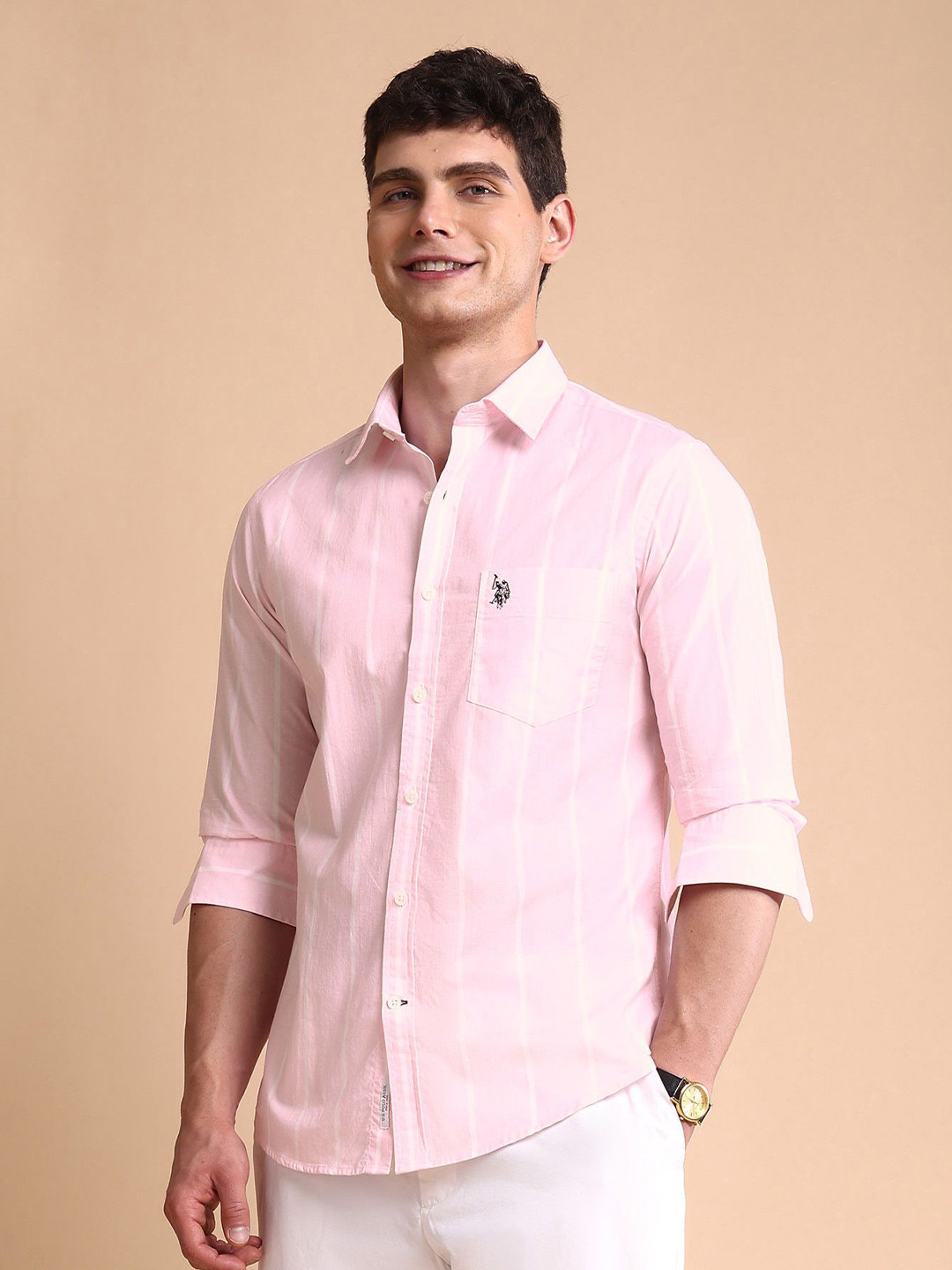 U.S. Polo Assn. Men Cotton Classic Striped Casual Shirt