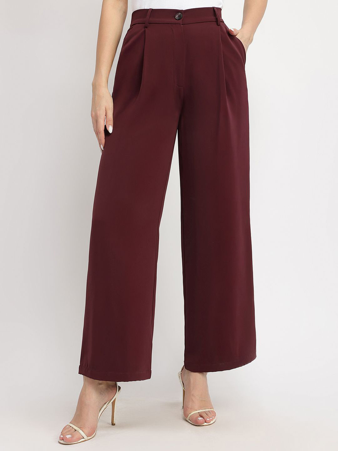FableStreet Women Custom Loose Fit Wide Leg Pleated Trousers