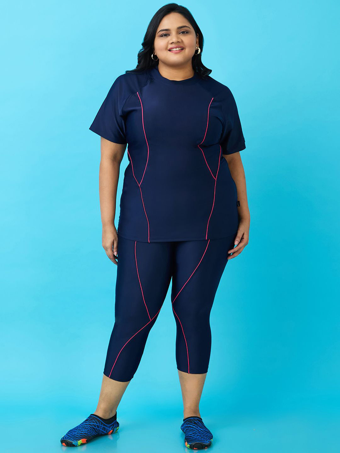 LYCOT Non Padded T-shirt and Knee-length Tights Swim Set