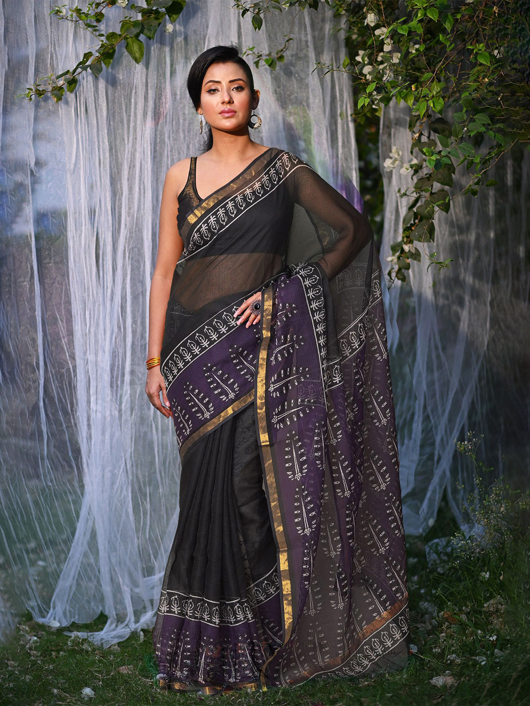 Unnati Silks Printed Net Kota Saree