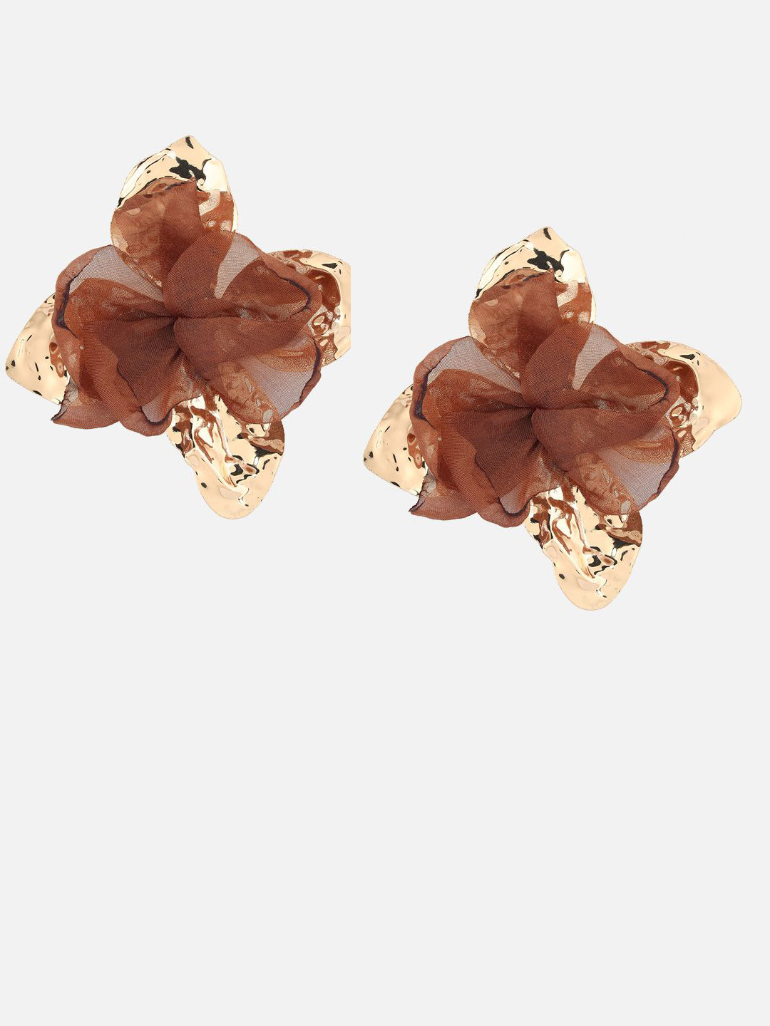 Beatnik Gold-Plated Floral Shaped Studs