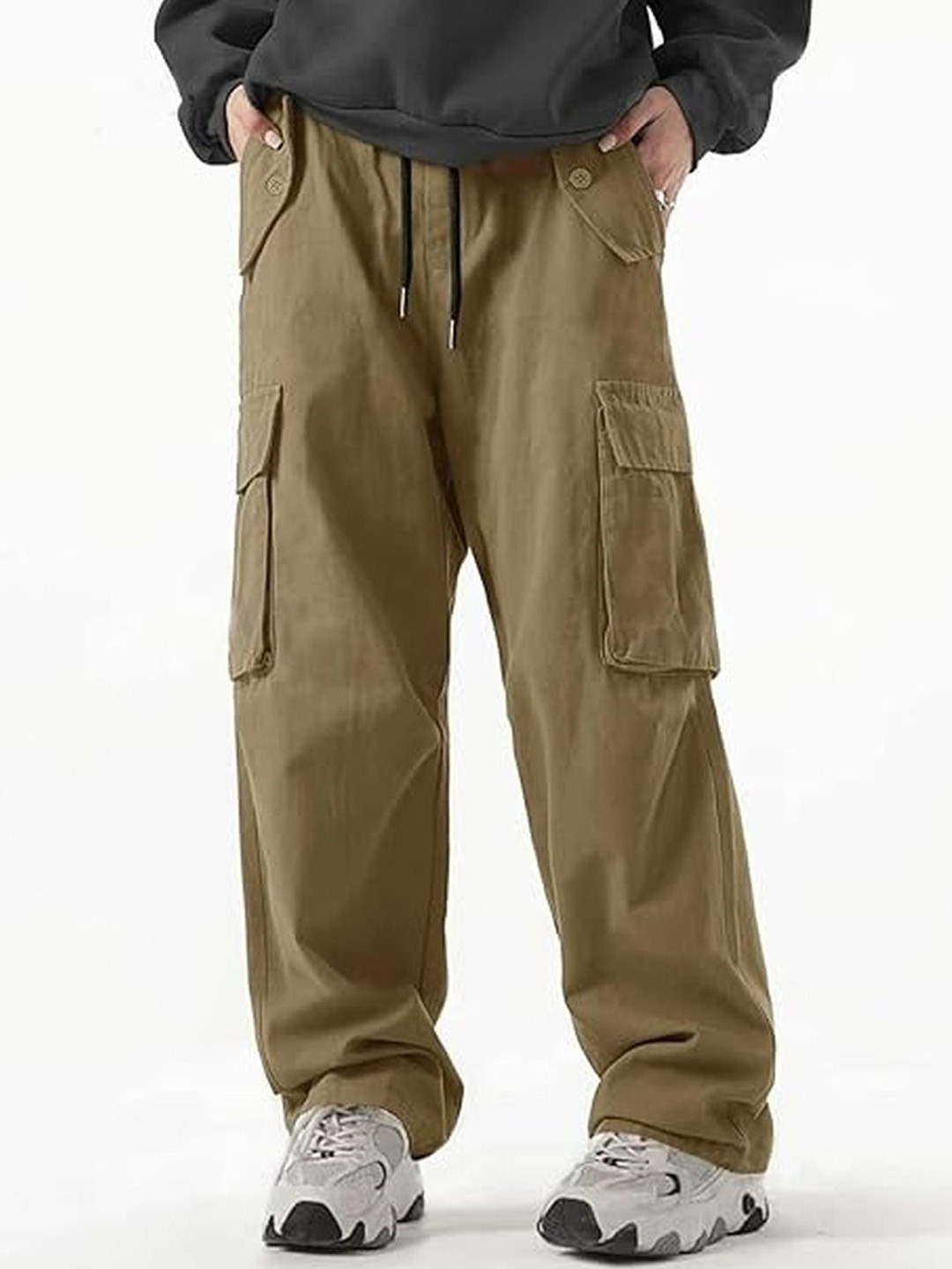 R.Code by The Roadster Life Co. Men Regular Fit High Rise Cotton Cargo Trousers