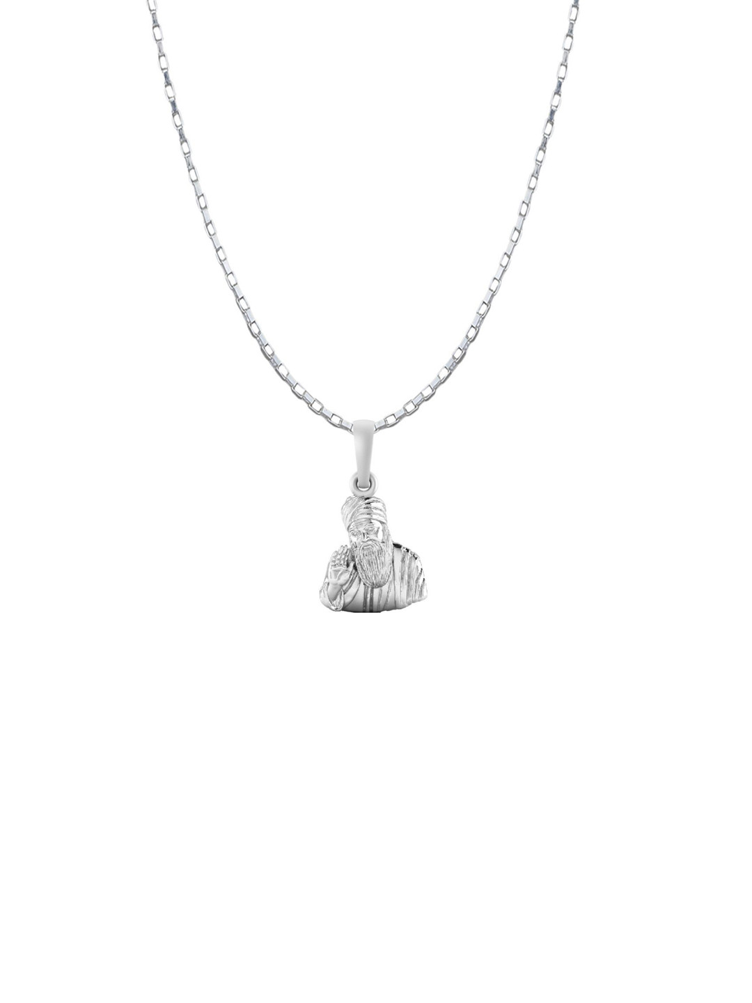 Metronaut 92.5 Sterling Silver Guru Nanak Pendants With Box Chain