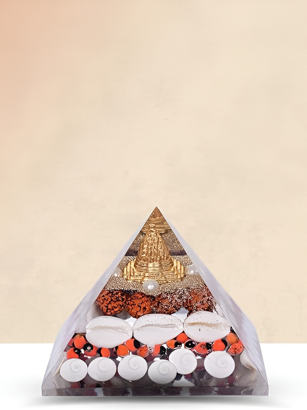 Gemsmantra Orange & White Laxmi Pyramid
