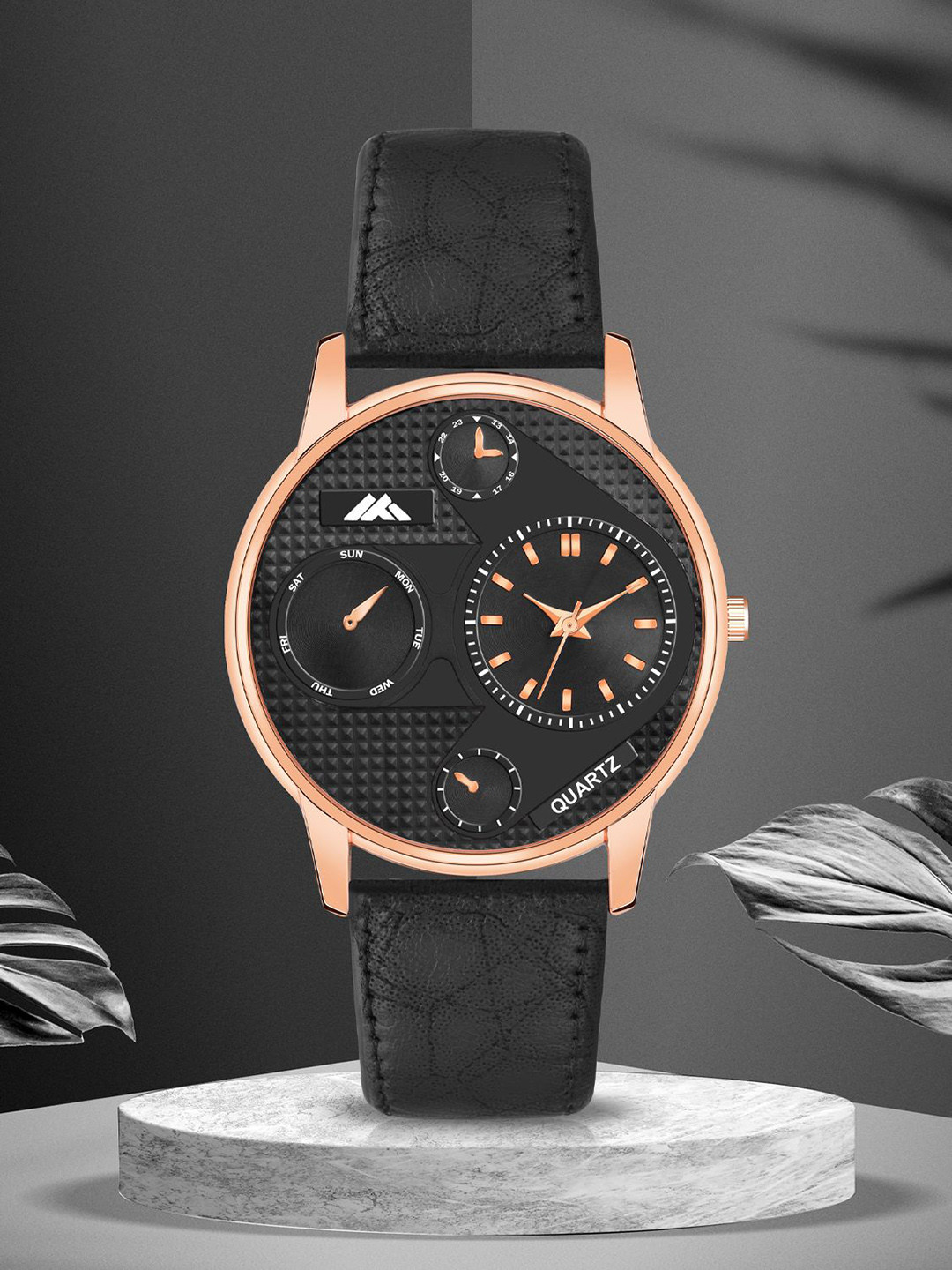 Shocknshop Men Brass Textured Dial & Reset Time Analogue Watch MT27