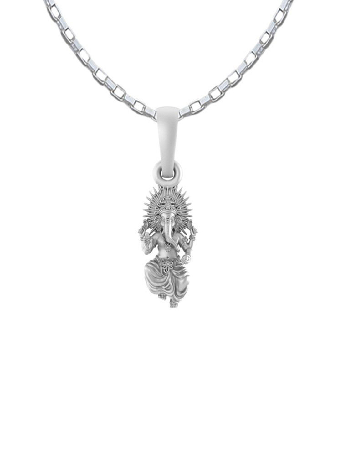 Metronaut 92.5 Sterling Silver Ganesh Pendant With Chain