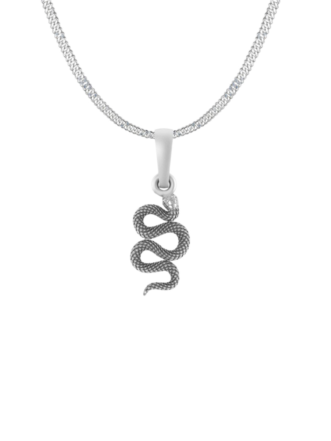 Metronaut Men 925 Sterling Silver Snake Pendant With Chain