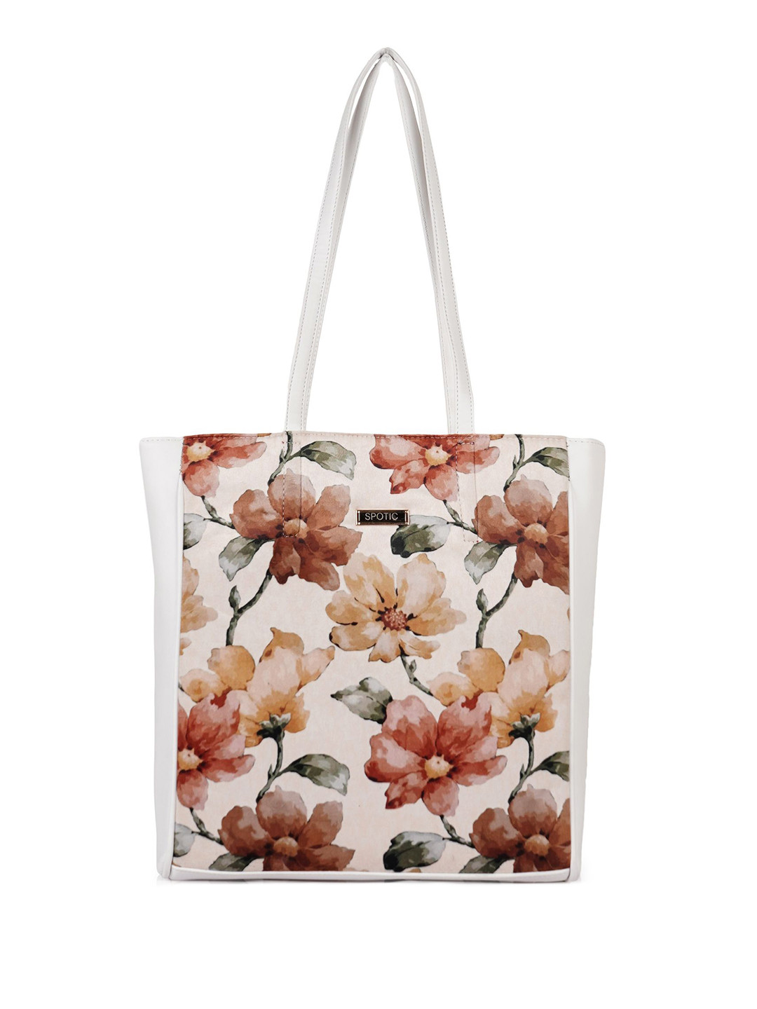ROLEXO Women Floral Tote Bag With Non-Detachable Sling Strap
