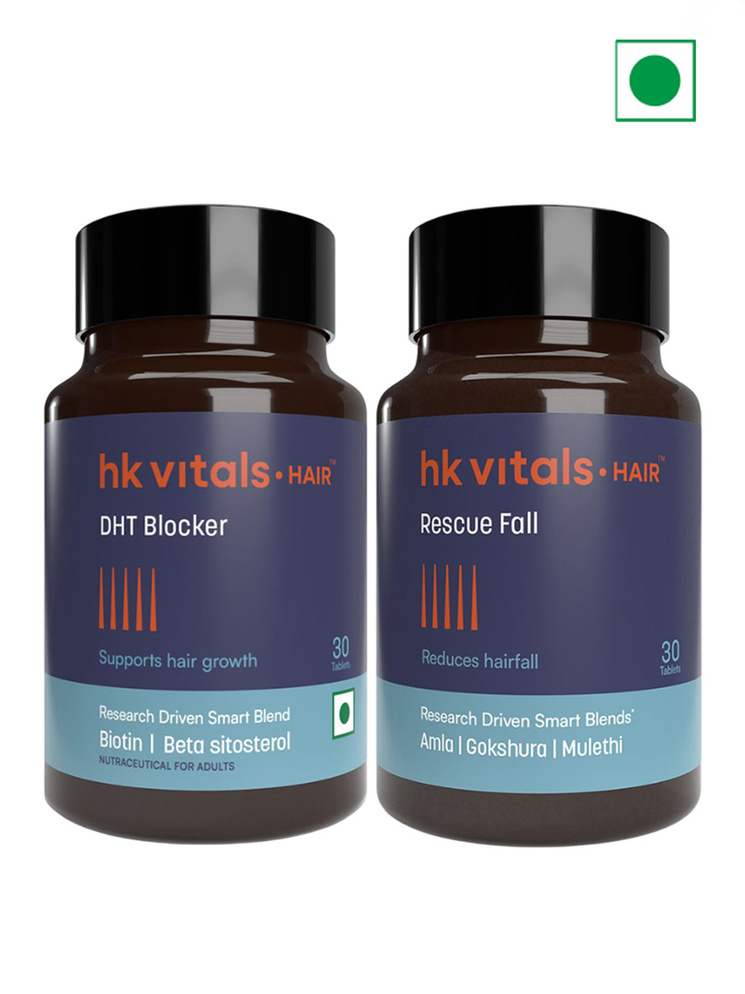 HK VITALS Set Of 2 DHT Blocker Tablets & Reduce Hair Fall- 30 Tables Each