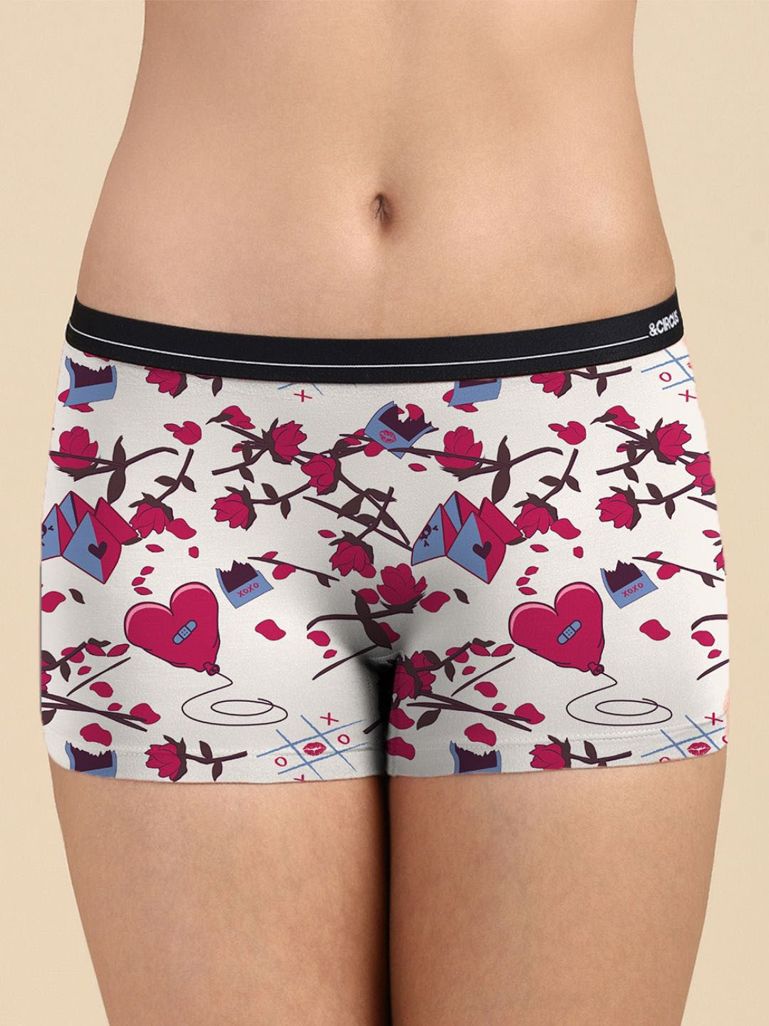 &CIRCUS Printed Boy Shorts Full coverage bi layer Mid Rise Micro Modal fabric