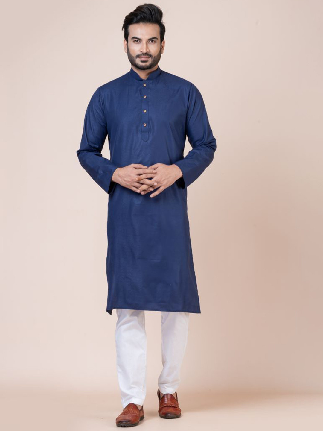 Nawaz's Kurta Men Mandarin Collar Kurta & Pyjamas Kurta Sets