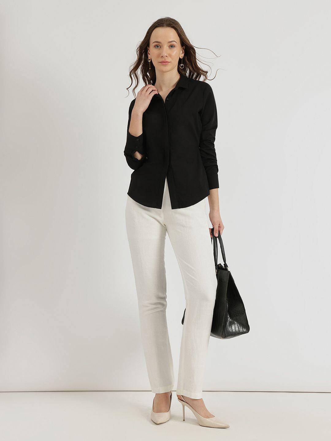 FableStreet Women Tapered Waist Shirt