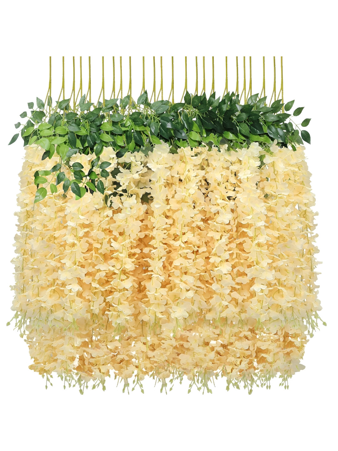 Nutts Peach-Coloured 6 Pieces Hanging Orchid Artificial Flowers