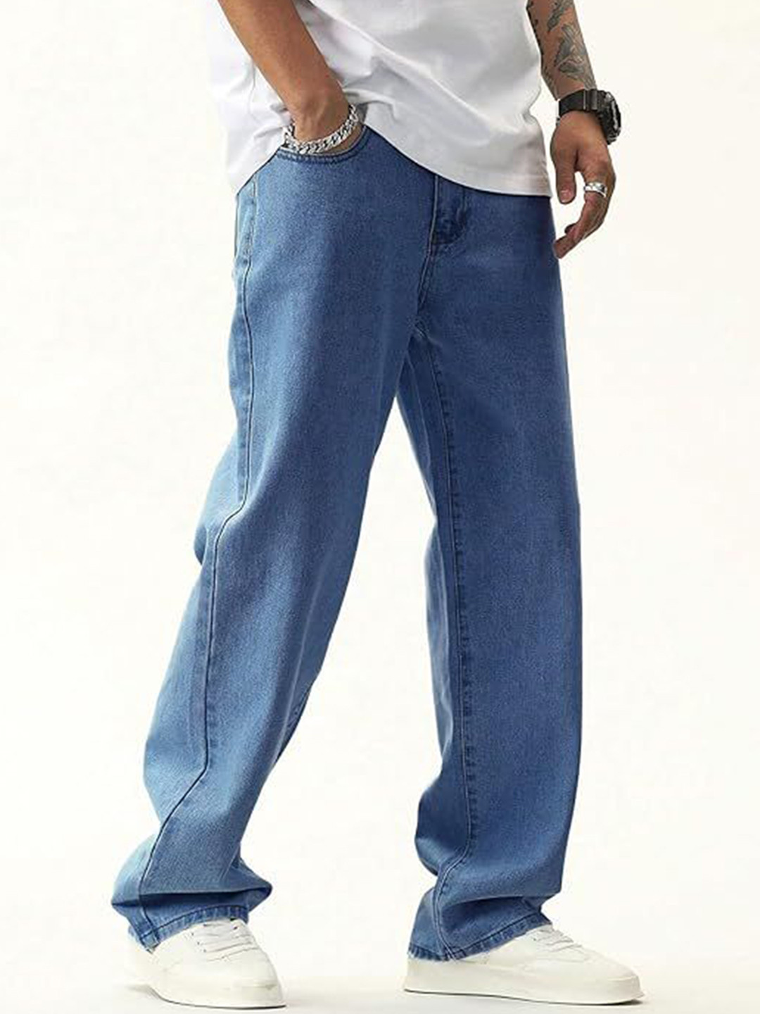 R.Code by The Roadster Life Co. Men Mid-Rise Baggy Stretchable Jeans