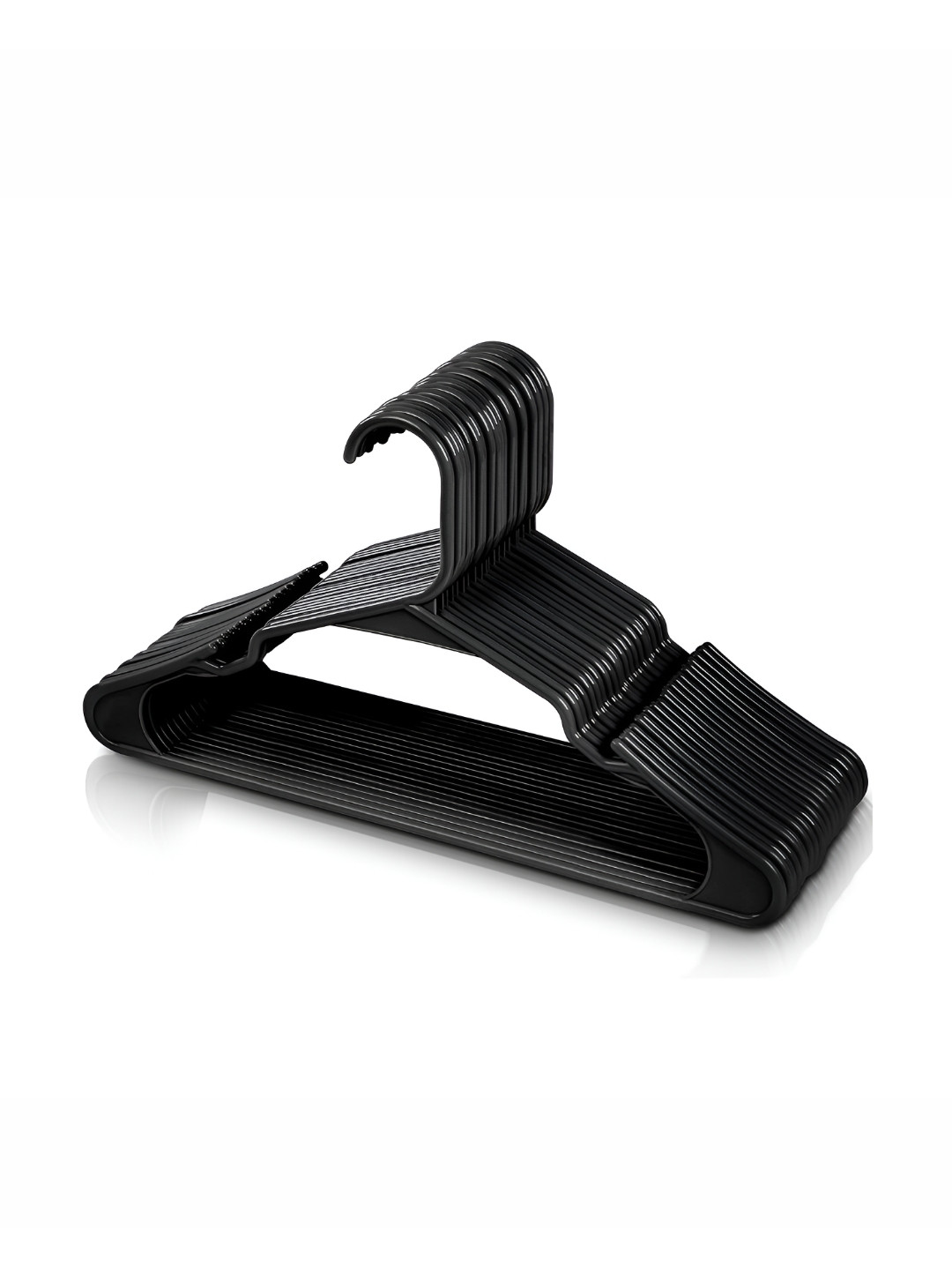 Go Hooked Pack of 2 Clothes Hangers with Smooth Finish and Non-Slip Grooves