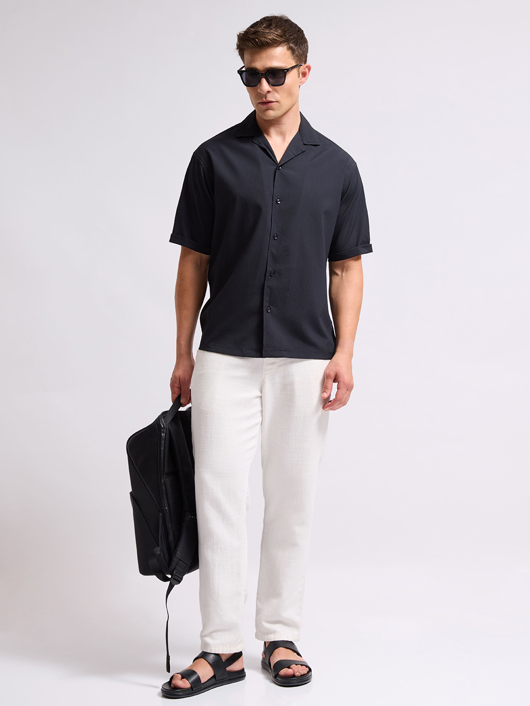 THE BEETEL HOUSE Men Cuban Collar Classic Shirt