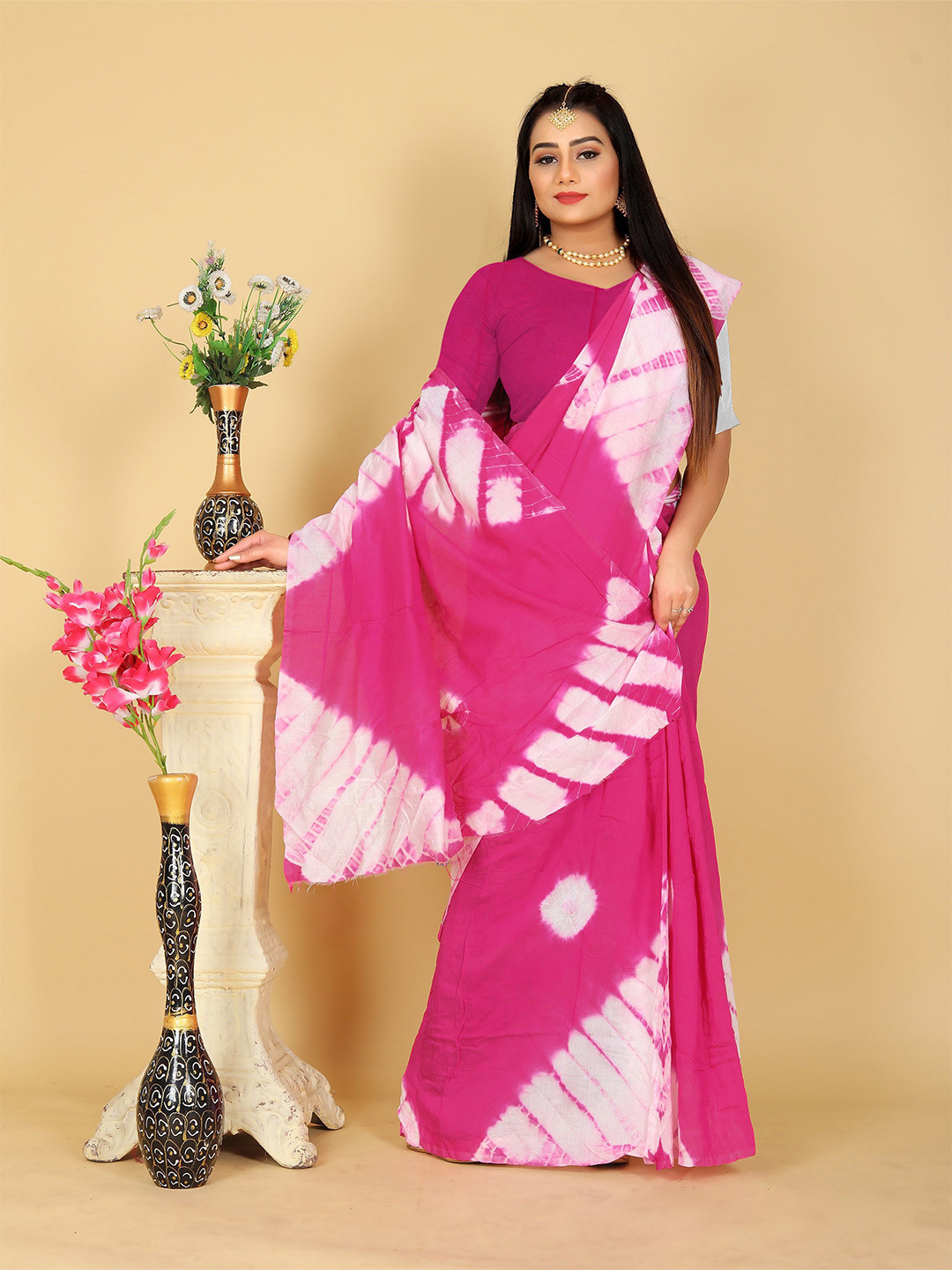 VRUNDA FASHION Bandhani Designer Chanderi Saree