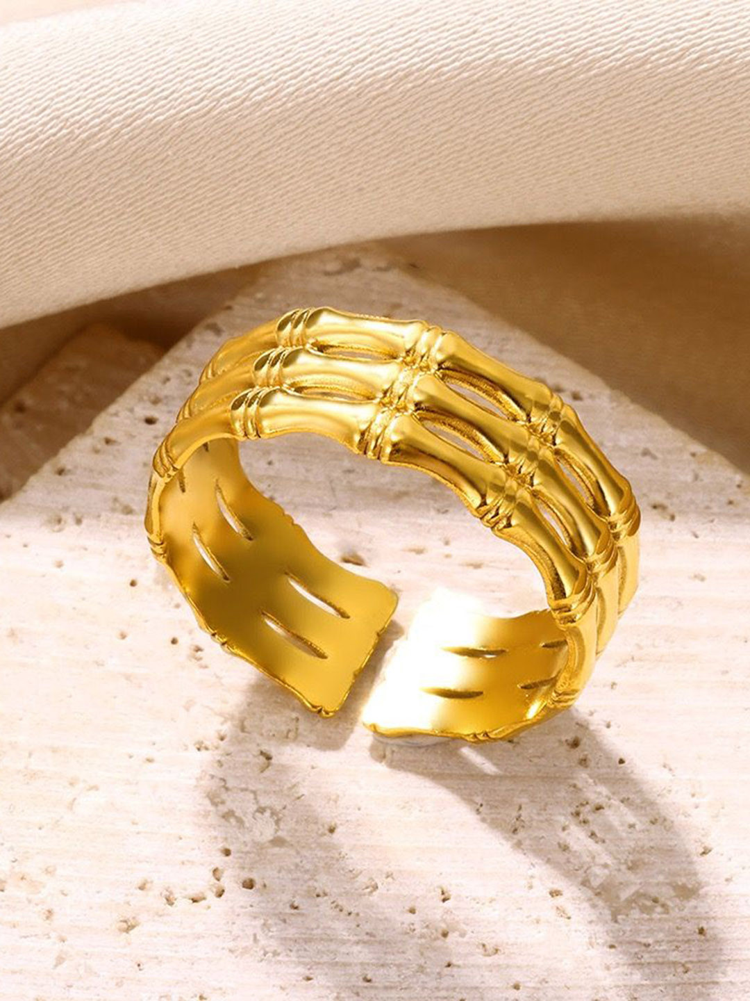 Aiza 18KT Gold Plated Golden Solstice Ring