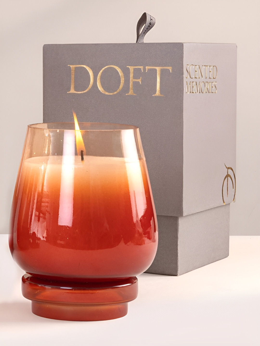 DOFT CANDLES Orange Summer Nectar Small Cosmic Hues 2 Wick Solid Jar Candles