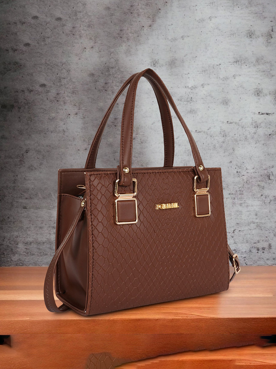 FOMMIL Women Textured Leather Satchel Handbags