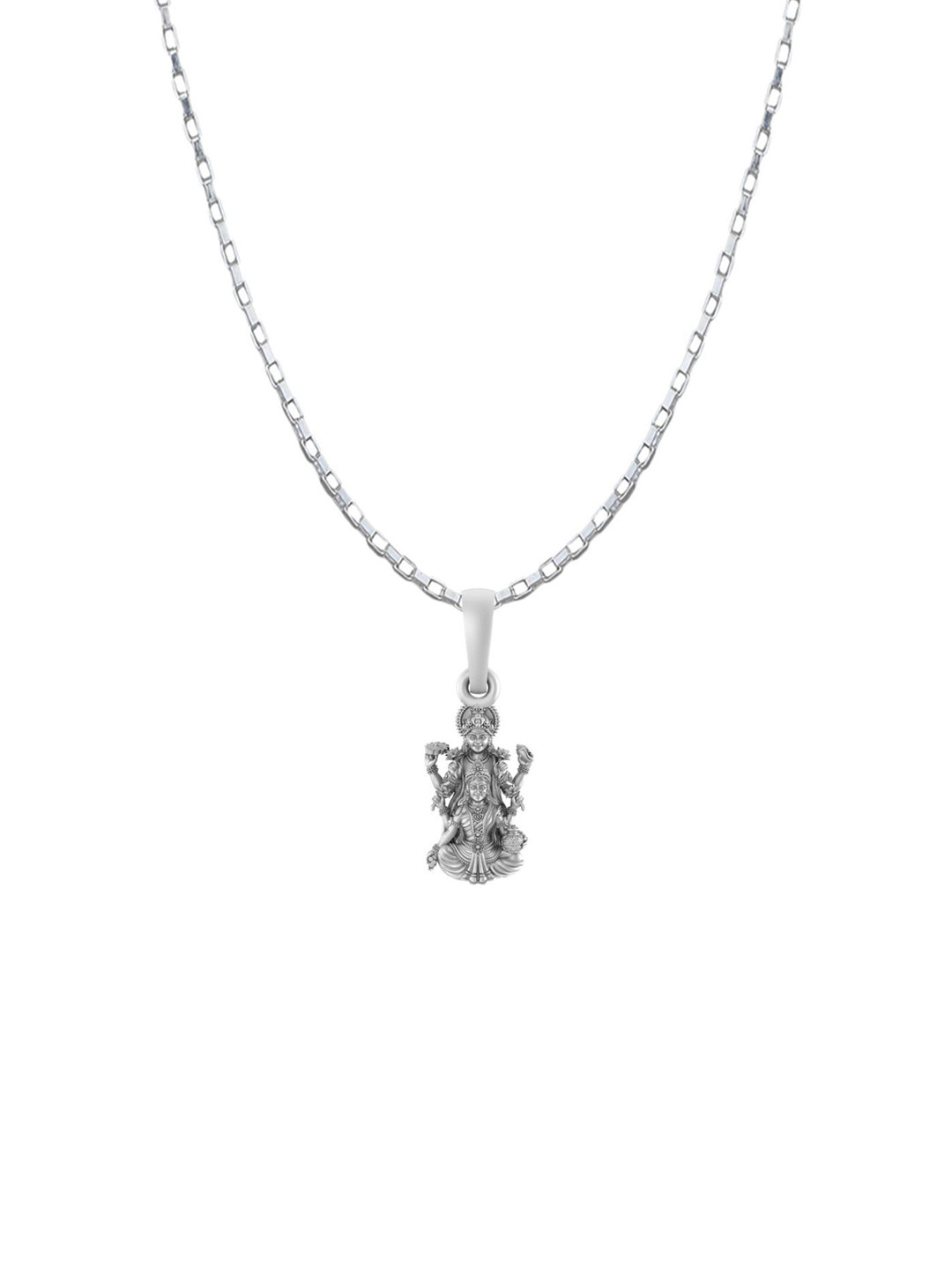 Metronaut 92.5 Sterling Silver Vishnu Laxmi Pendants With Box Chain