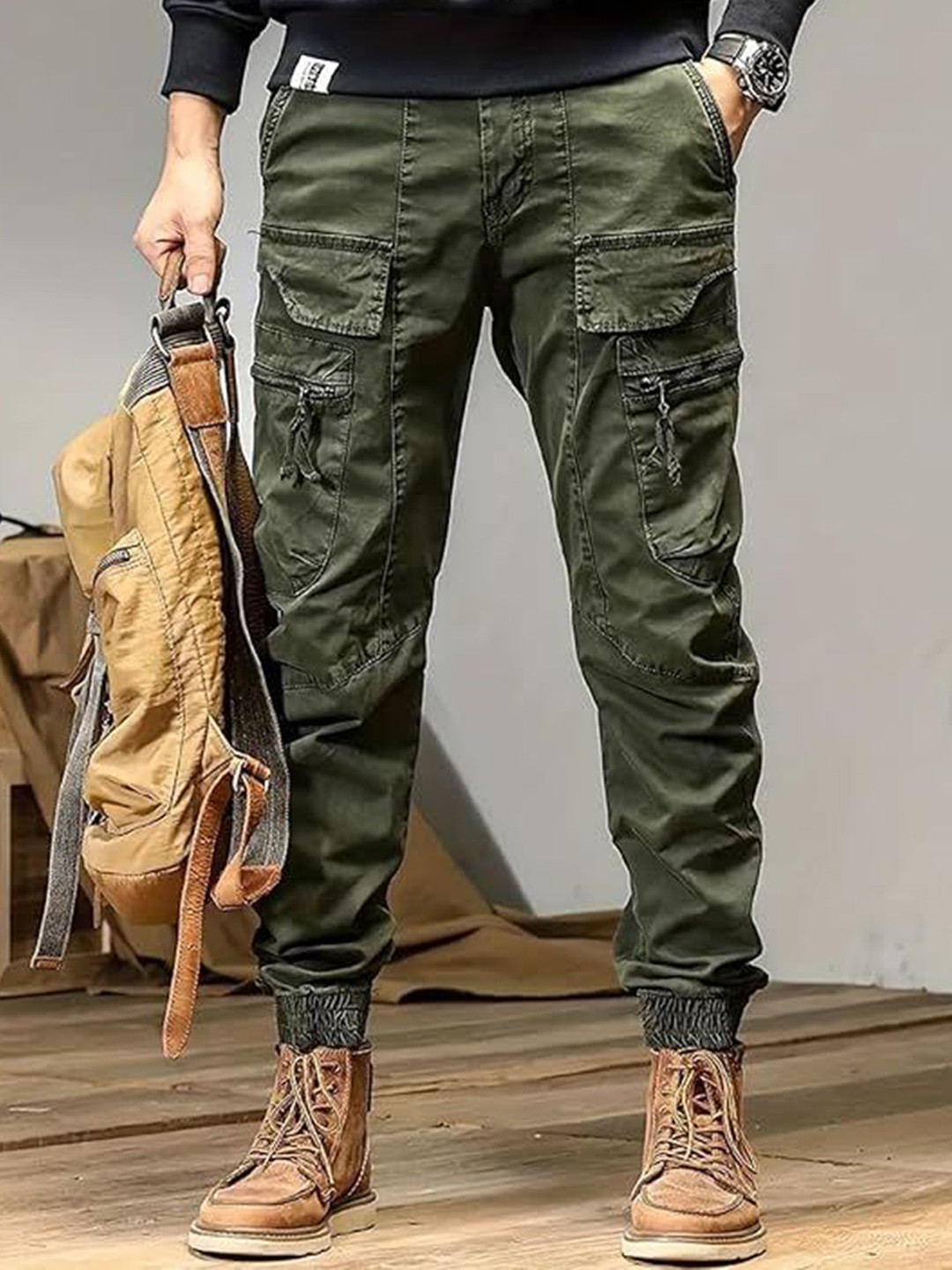 R.Code by The Roadster Life Co. Men High-Rise Regular Fit Cotton Trousers