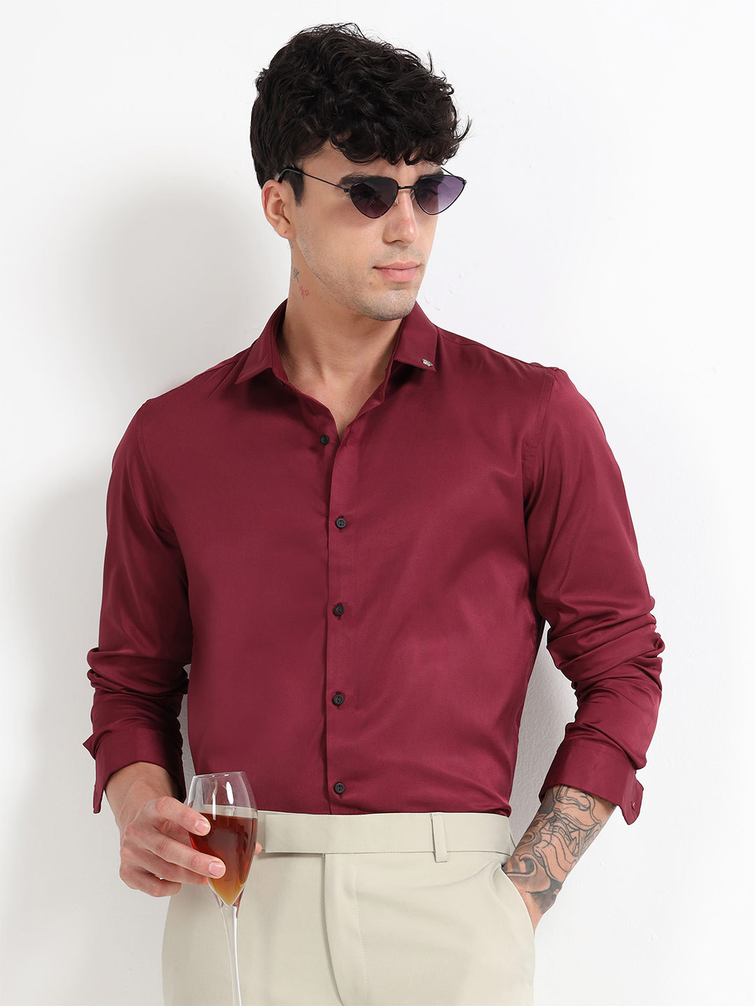 Mystery Of Fashion Men Solid Classic Casual Shirt