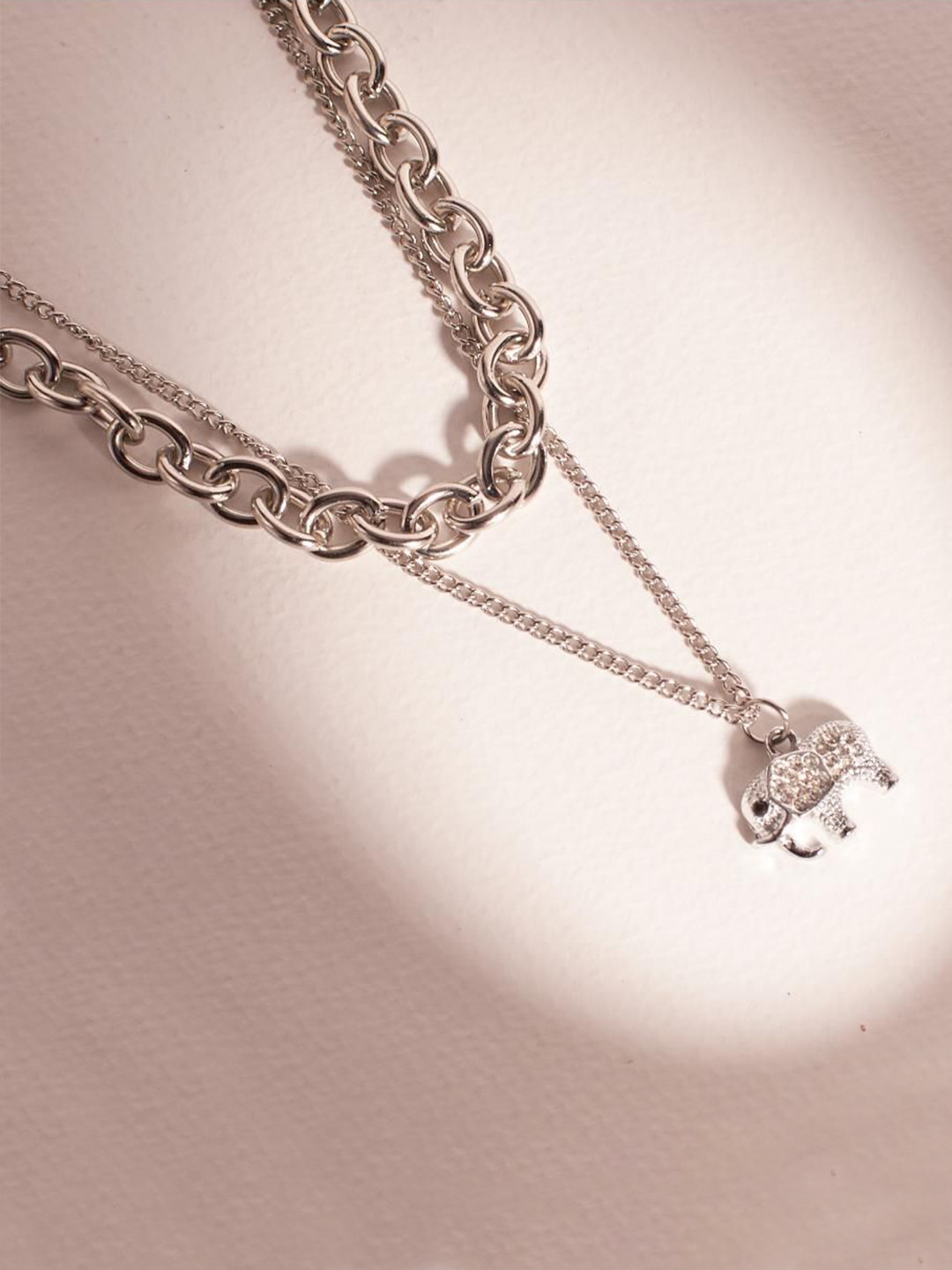 SALTY Artificial Stone-Studded Embrace Layered Necklace