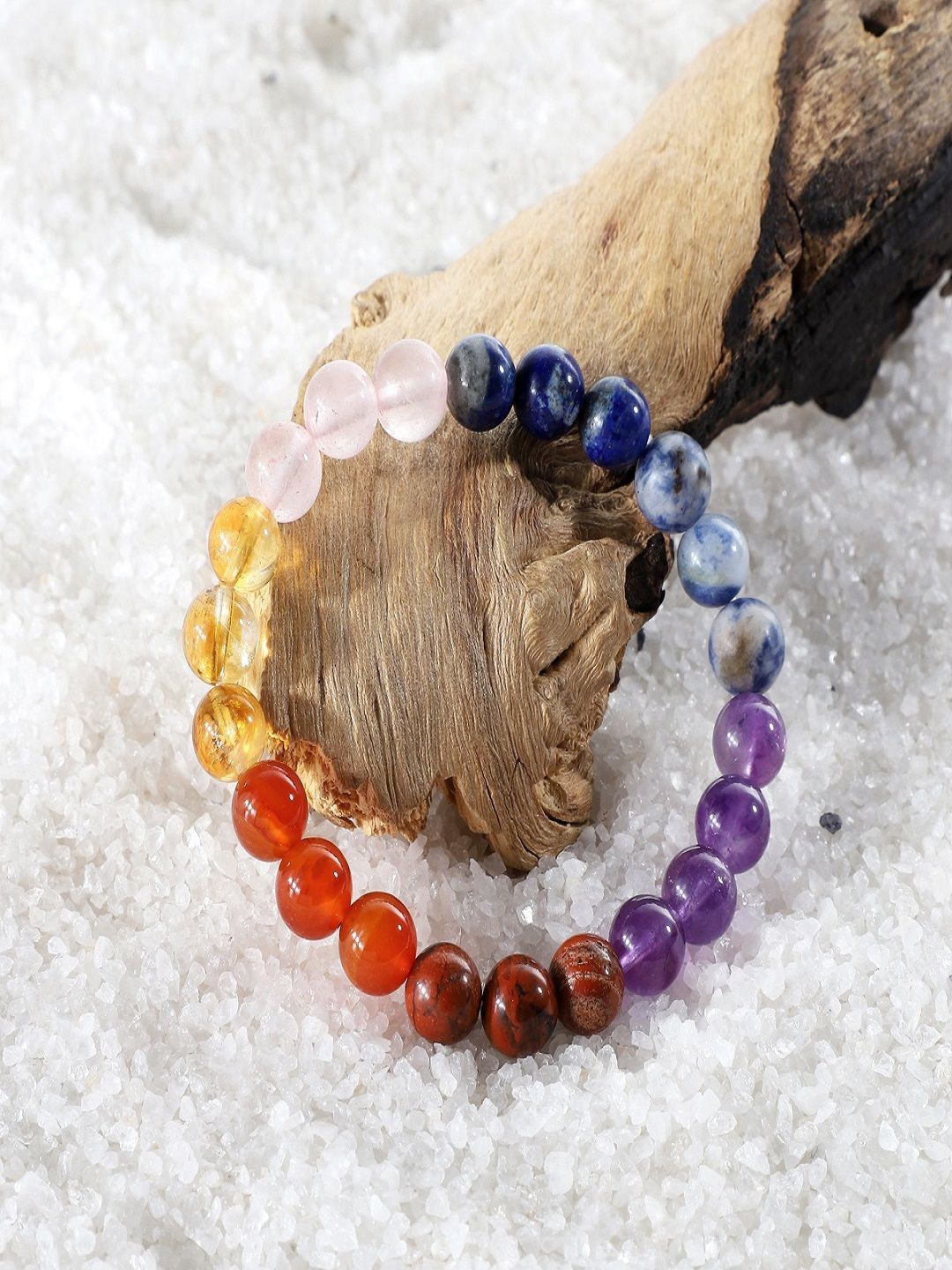 Nirvana Unisex Crystals 7 Chakra Gemstone Stretch Bracelet