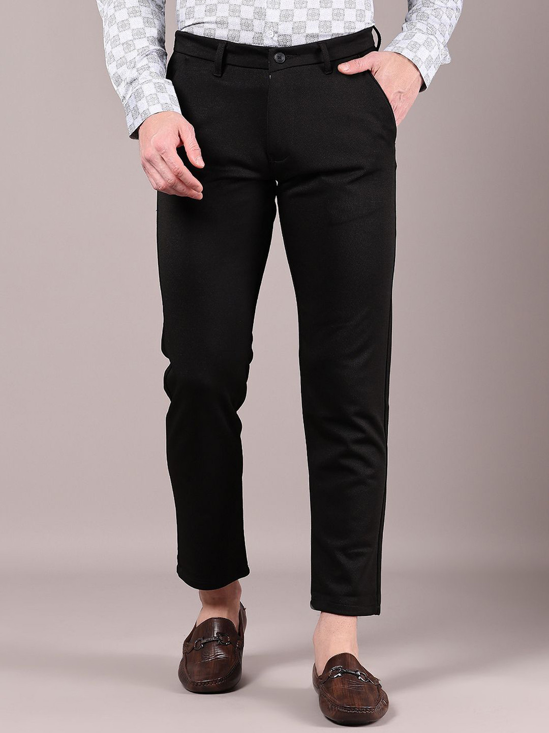 V-Mart Men Mid-Rise Regular Fit 4 Way Stretch  Cotton Chinos